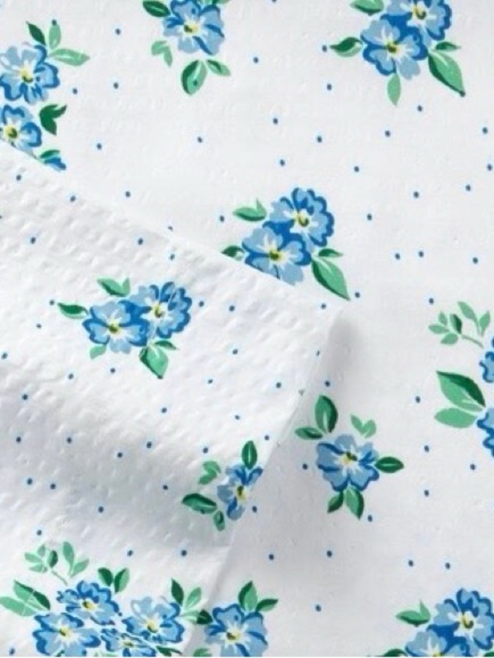 Blue Floral Seersucker Sheet Set - Classic Home Bedding